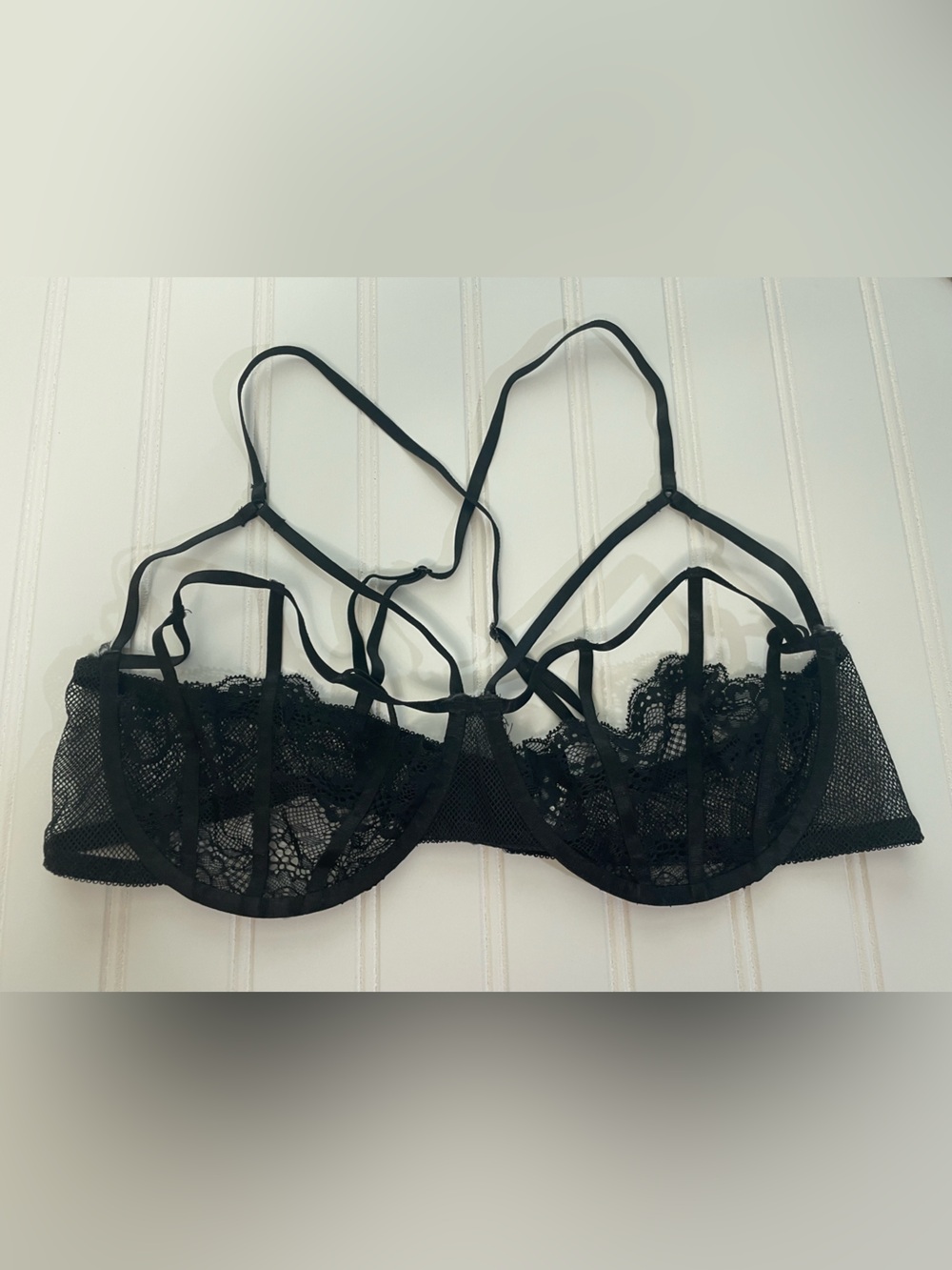 Seduction by Frederick’s of Hollywood Strappy Black Bra XL